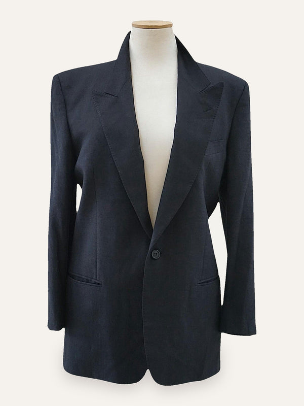 Valentino Uomo Wool Blazer in Charcoal