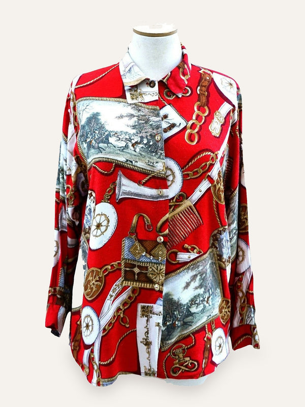 90s Novelty Baroque Blouse