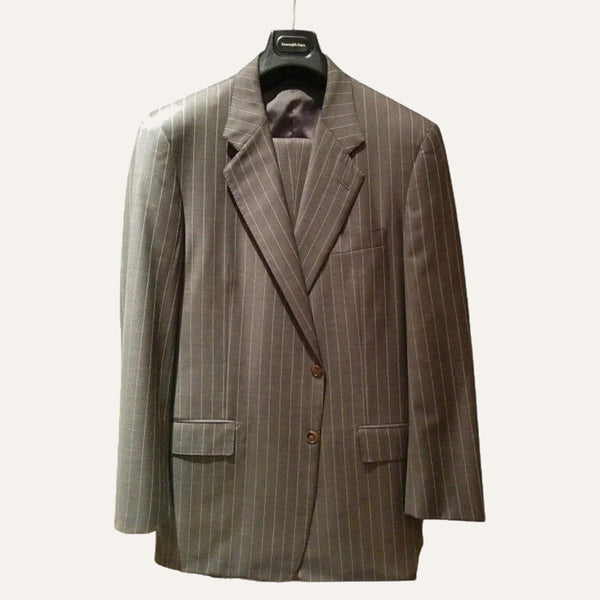 Gianni Versace Pinstripe Wool Suit Jacket