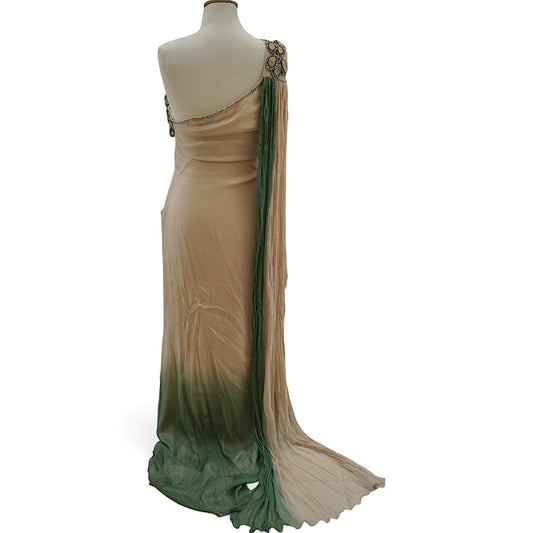 Guy Laroche Ombré Jewelled One-Shoulder Gown
