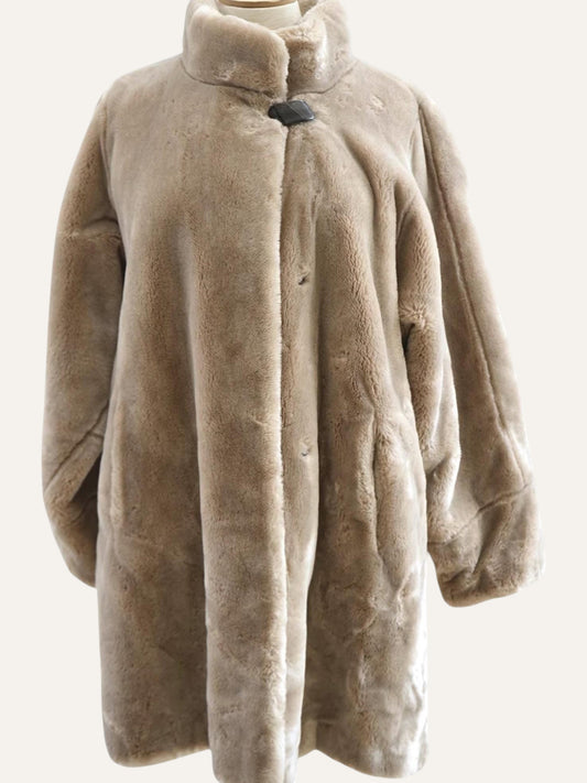 Lucien Daville Paris Sheared Fur Oversized Coat