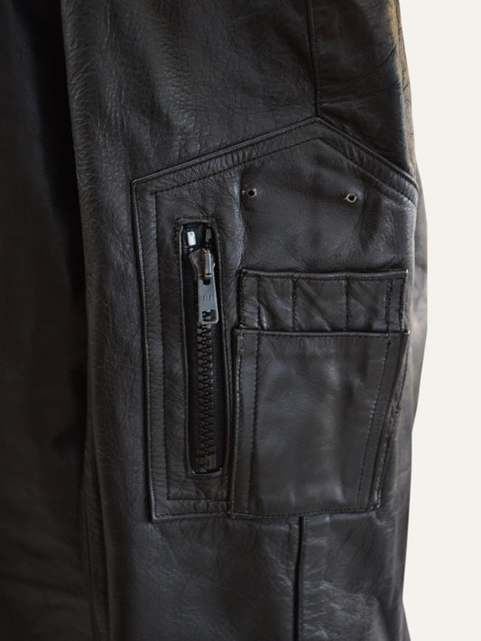 Polizia di Stato Leather Oversized Coat