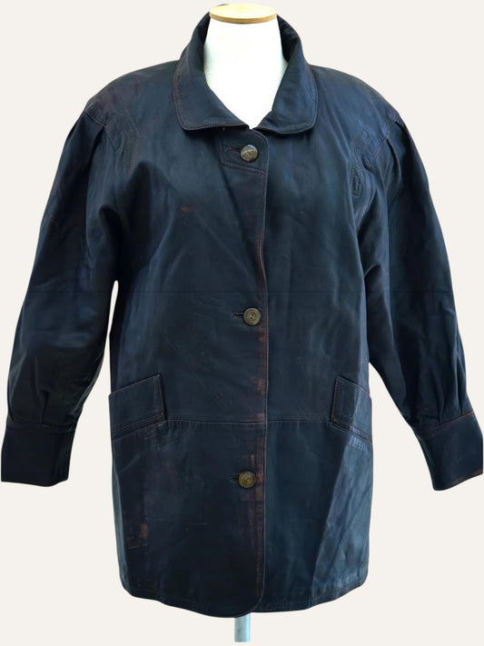 Distressed Lamb Leather Coat