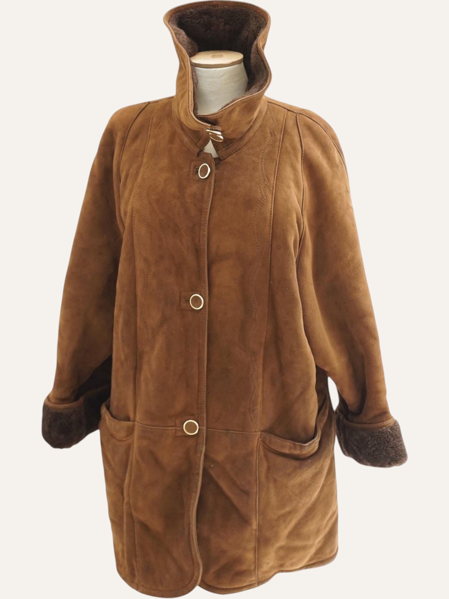 Italian Shearling Swing Coat