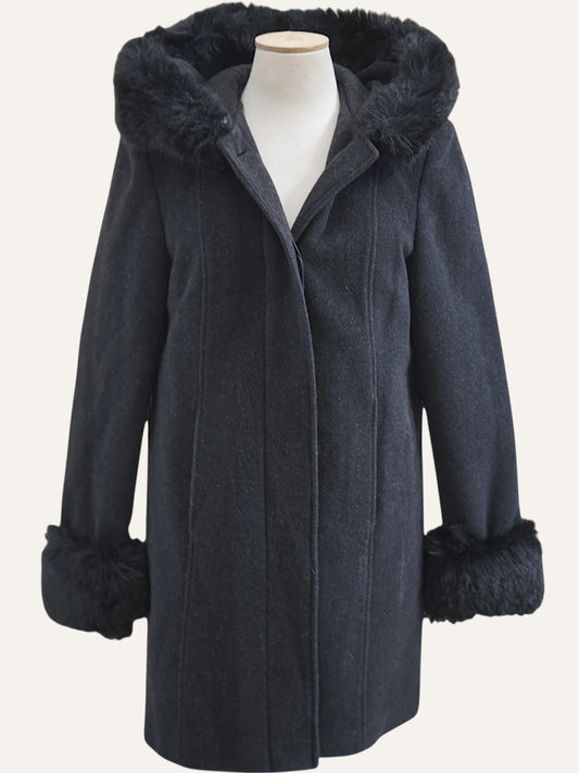 Cashmere Wool Coat Hood & Cuff Trim