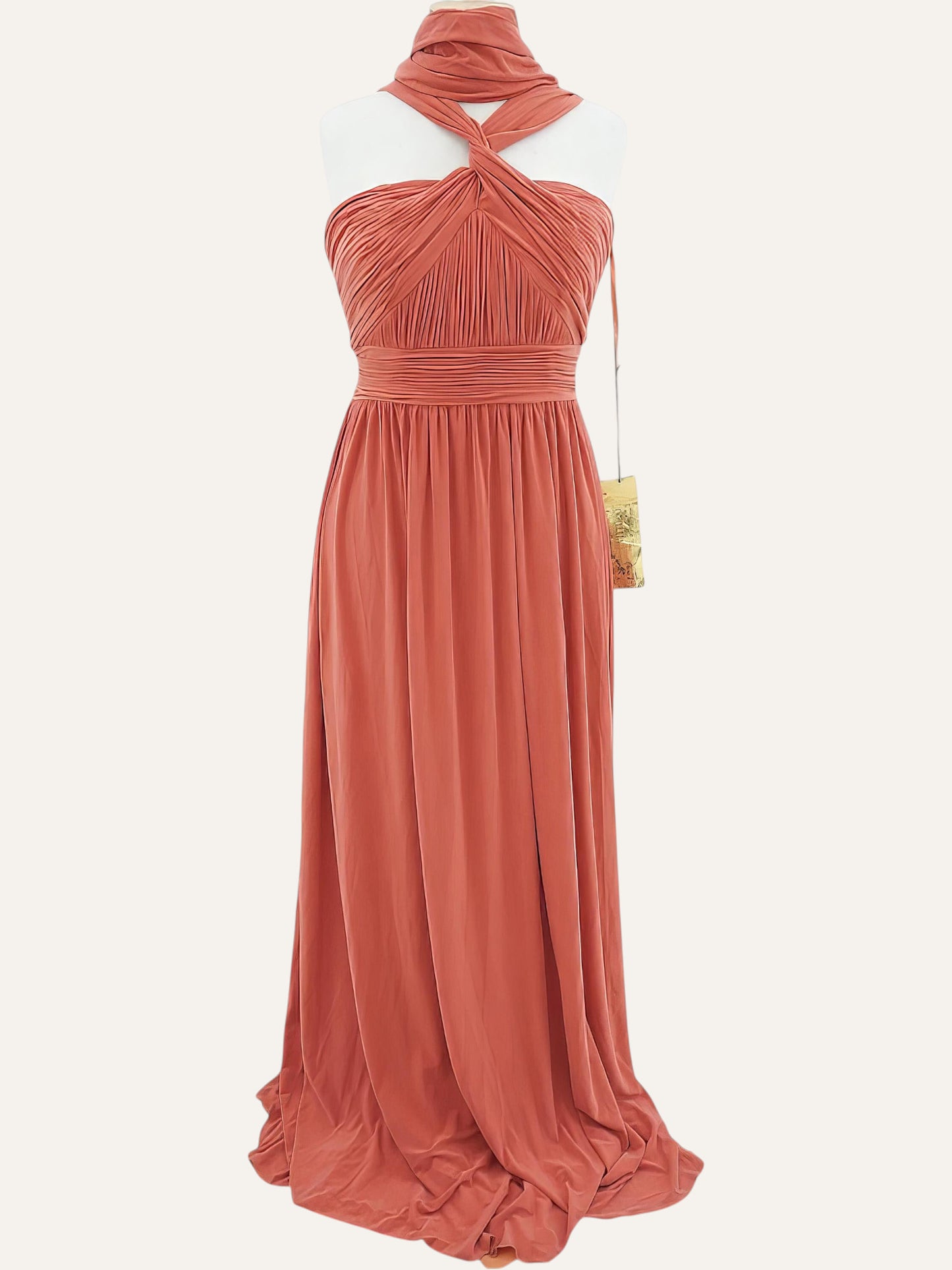 Tangerine Open Back Jersey Dress