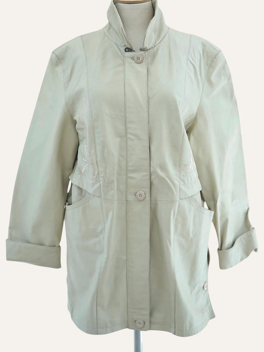 Pig Nappa Leather Jacket Tonal Embroidery