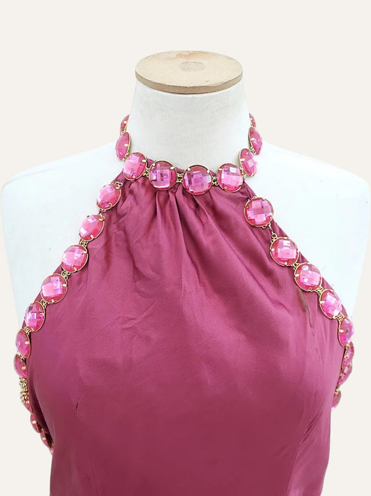 Pure Silk Halter Mermaid Gown