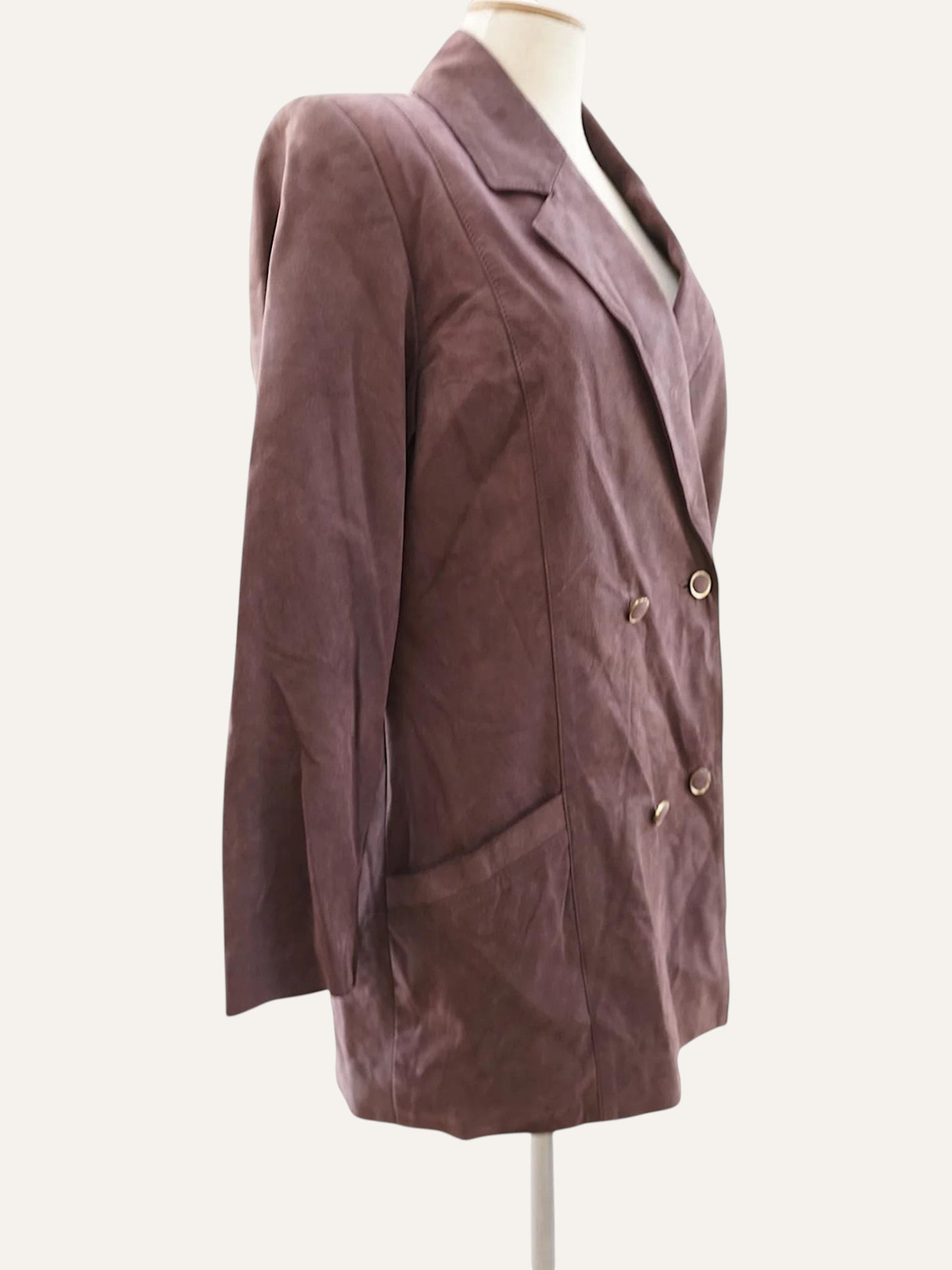 Double Breasted Suede Leather Jacket