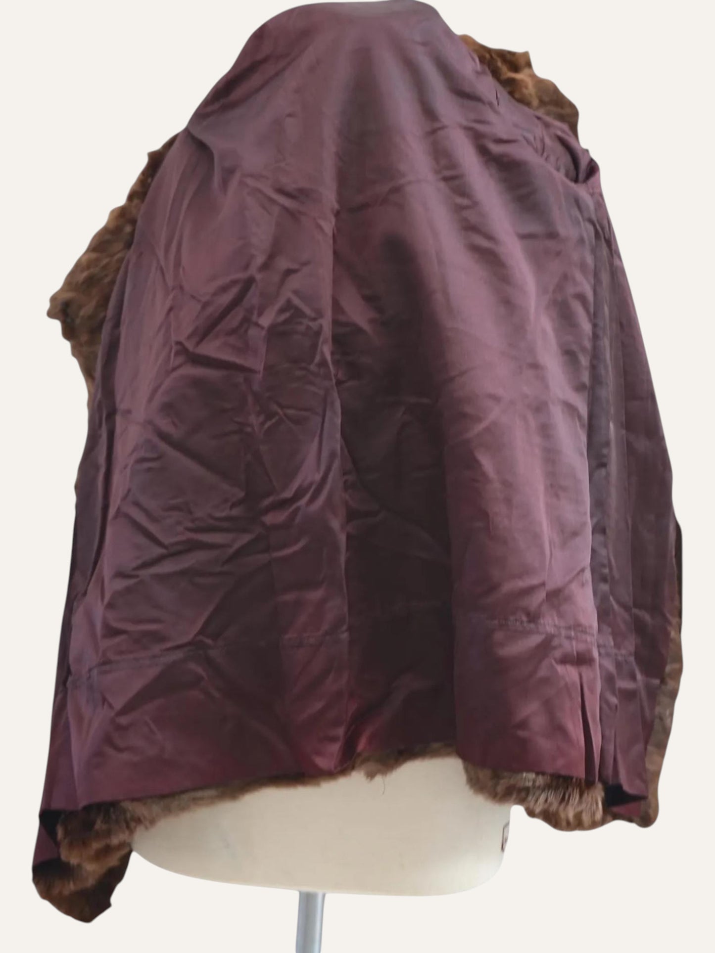 Vintage Wild Brown Fur Coat in Chestnut
