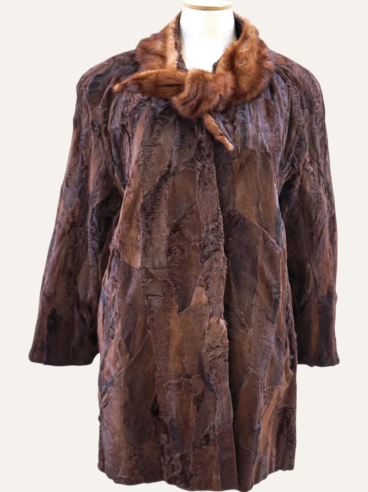 Vintage Real Fur Wrap Neck Coat