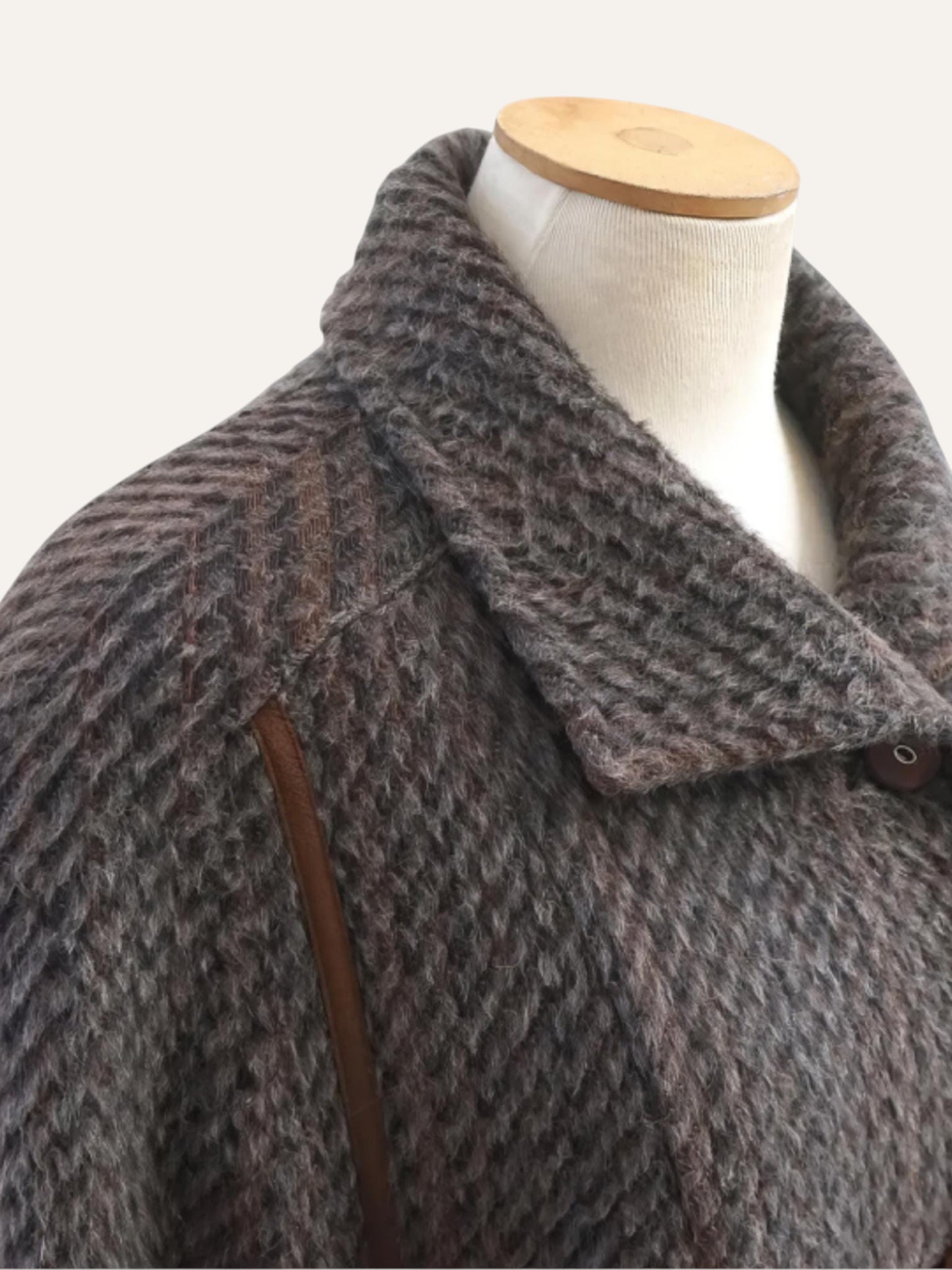 Llama Wool Basket-Weave Coat