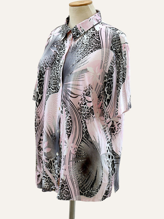 Vintage Tropical Leopard Print Shirt