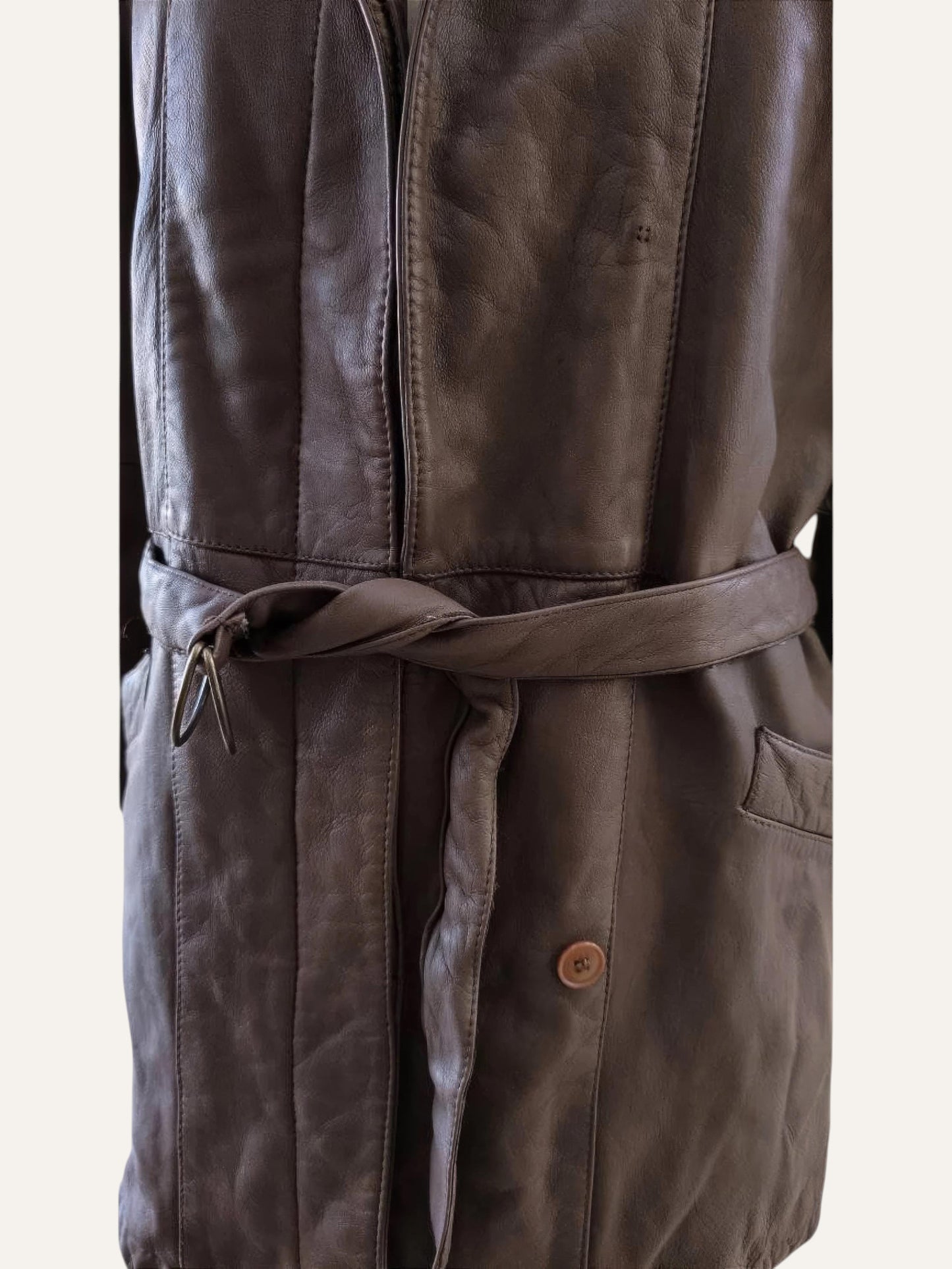 Y2K Wrap Leather Coat