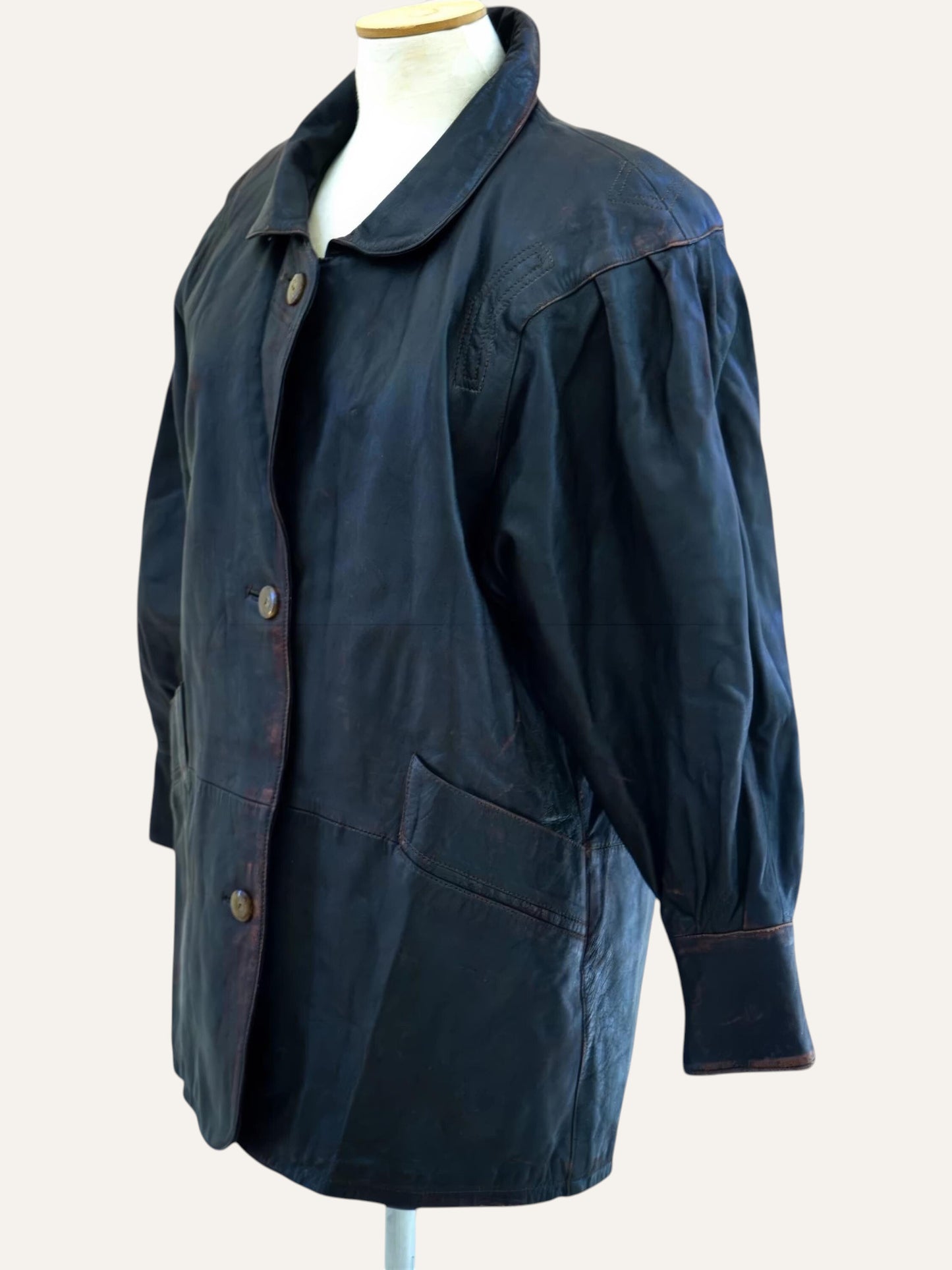 Distressed Lamb Leather Coat