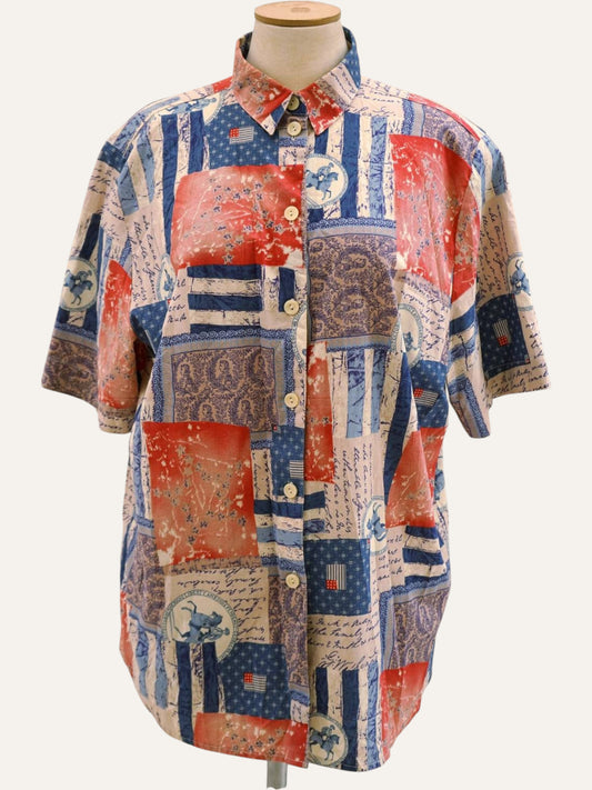 Vintage Abstract Cotton Shirt
