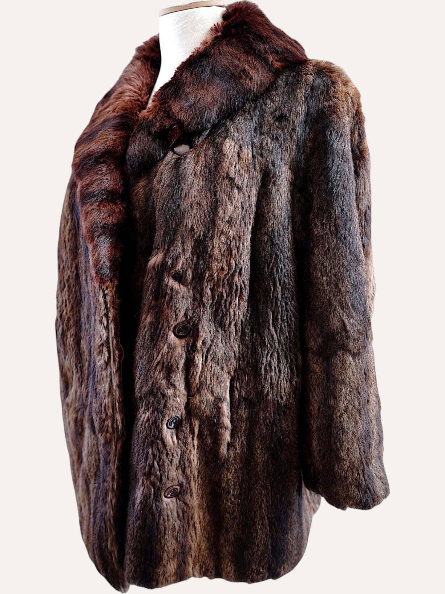 Artisan Dual-Tone Real Fur Swing Coat