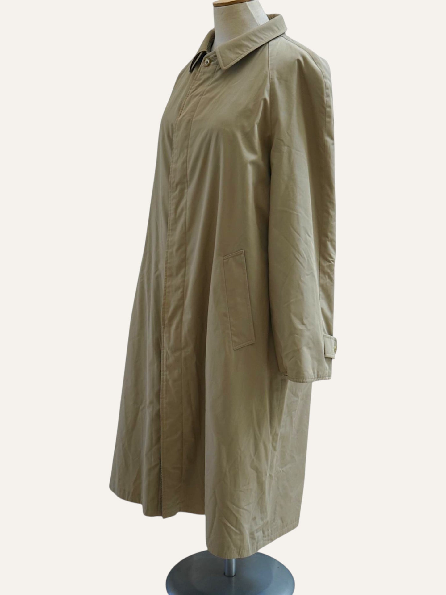 Reversible Herringbone & Beige Wool Maxi Coat