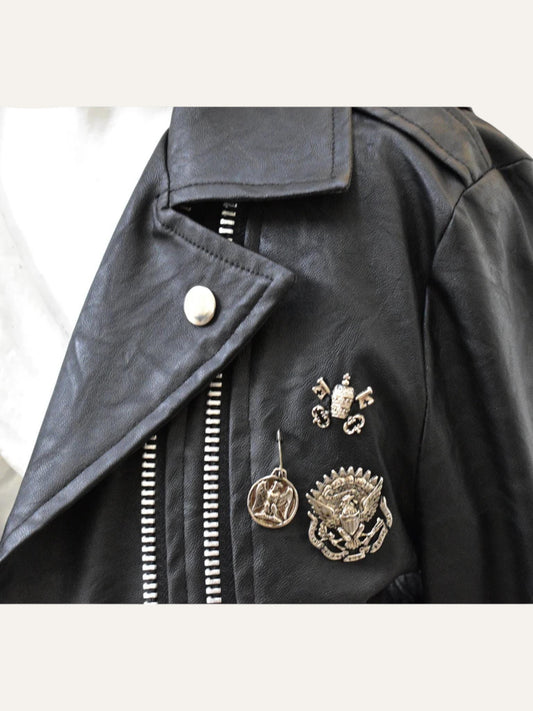 Attachment Biker Leather Jacket