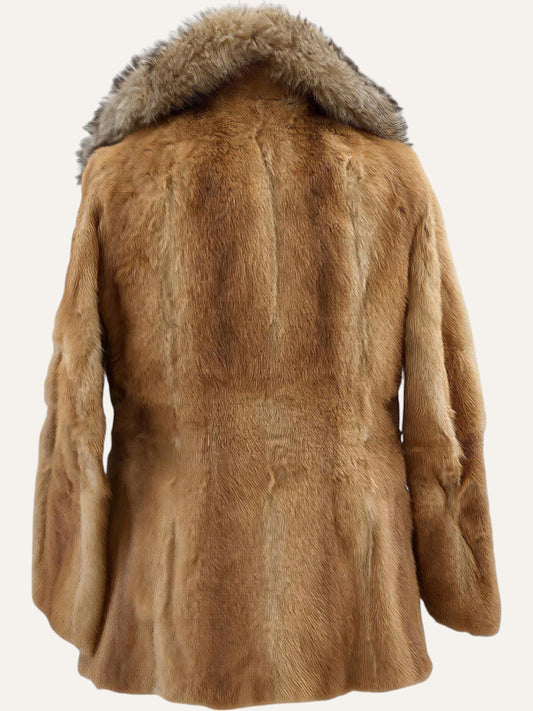 Fox Fur Wide Collar Coat