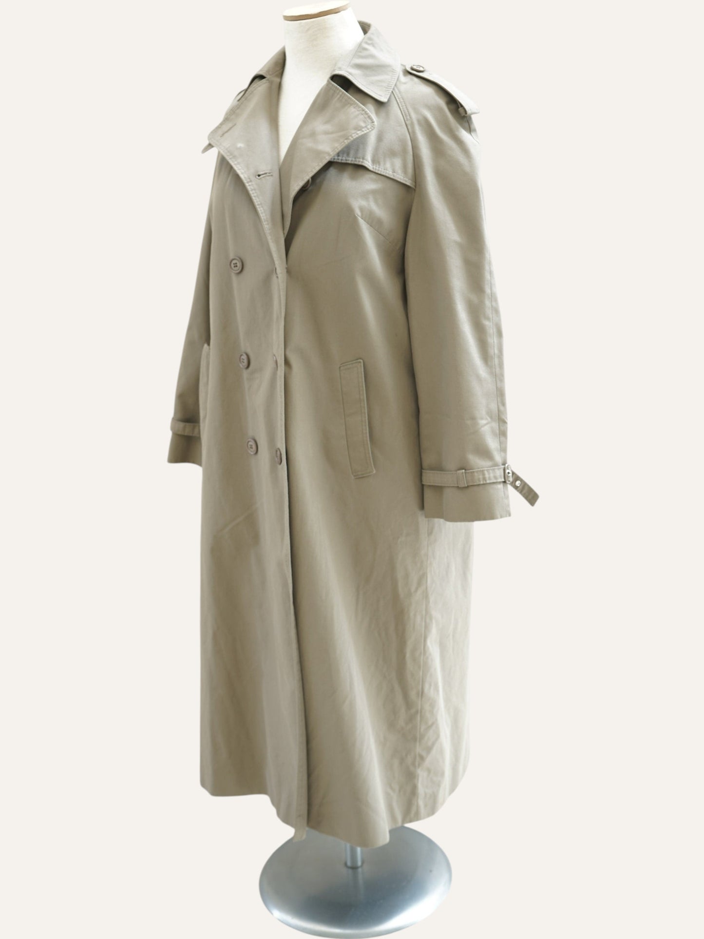Golden Gate Double-Breasted Khaki Maxi Trench