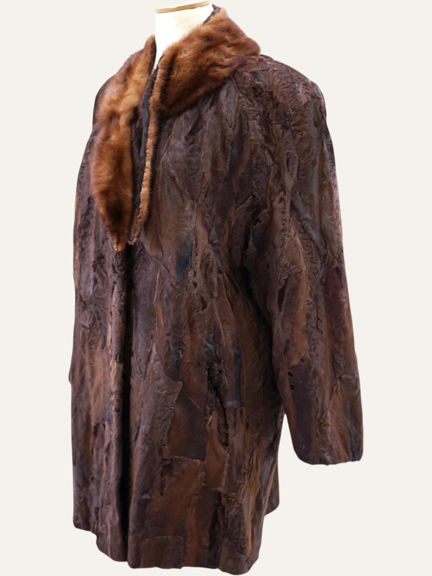 Vintage Real Fur Wrap Neck Coat