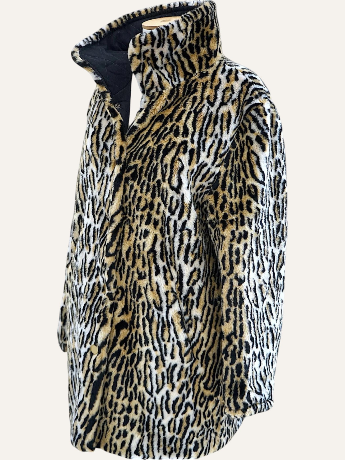 Reversible Leopard Faux Fur & Quilted Coat