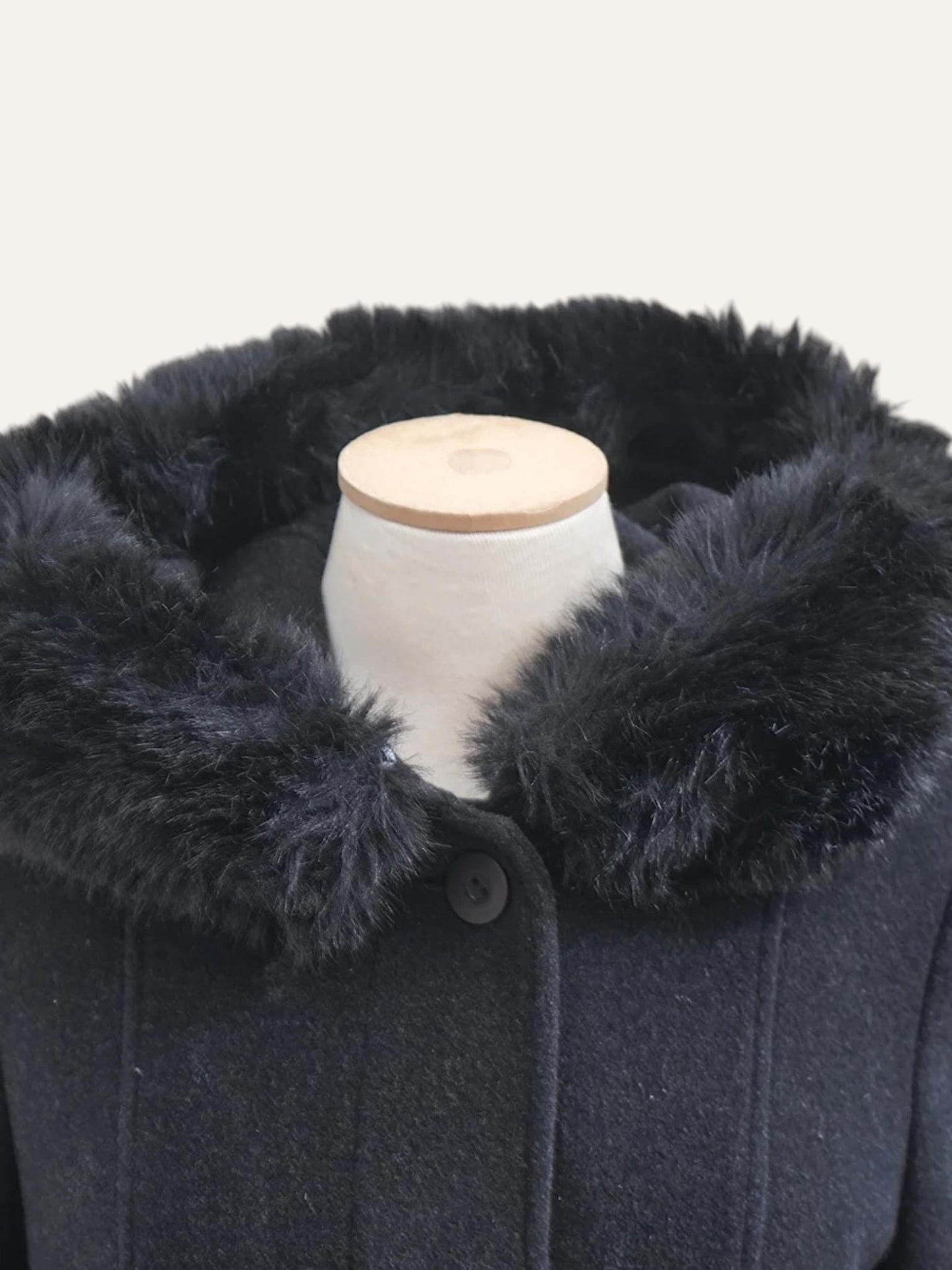 Cashmere Wool Coat Hood & Cuff Trim