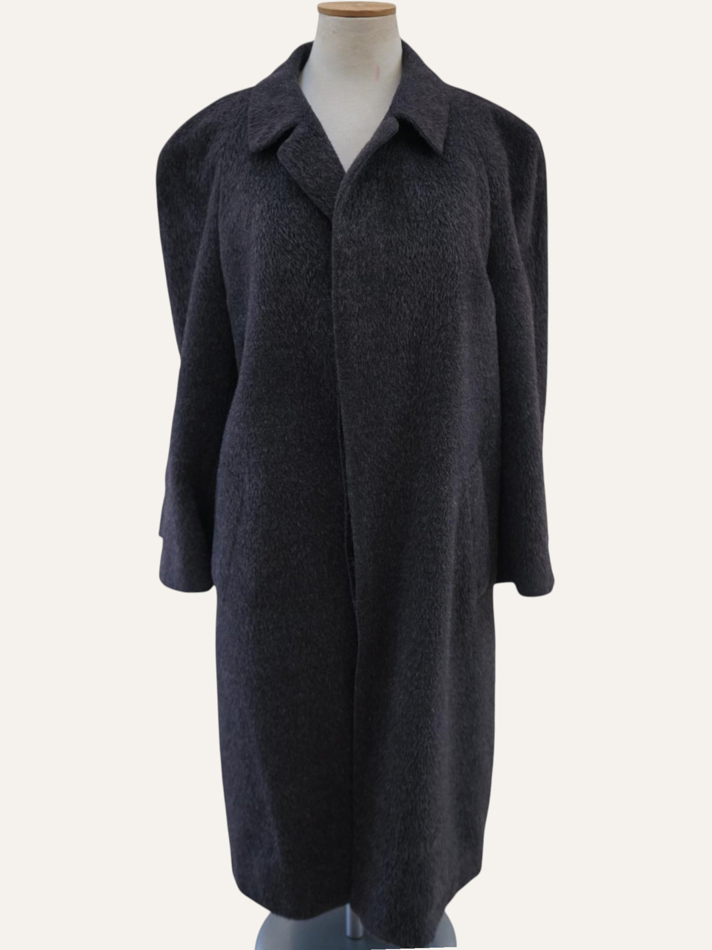 Brushed alpaca and wool coat, fabric texture