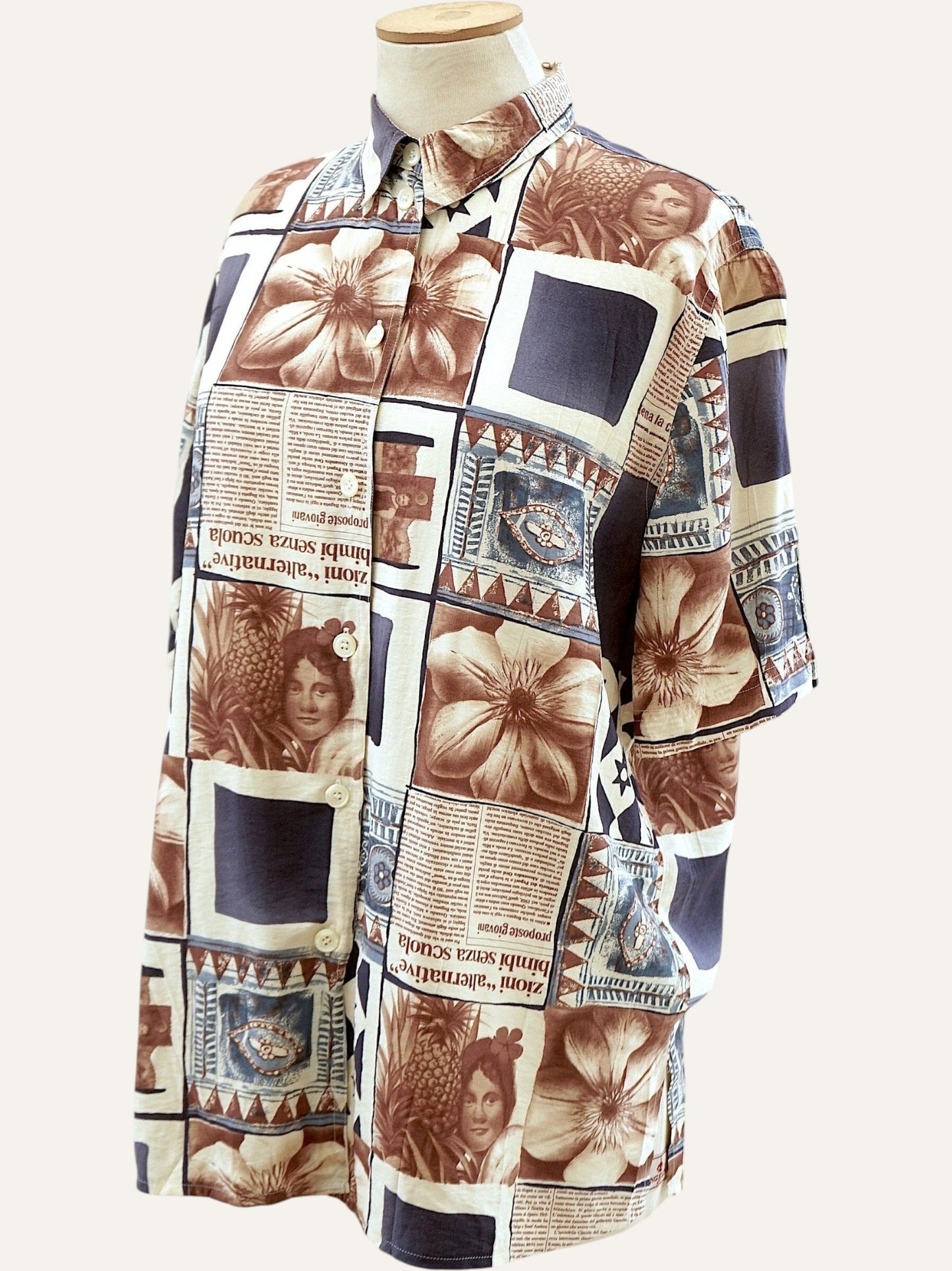 Collage Print Short Sleeve Shirt