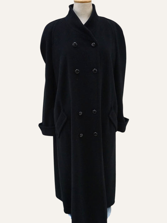 Austrian Wool Double-Breasted Cocoon Maxi Coat