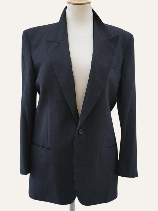 Valentino Uomo Wool Blazer in Charcoal