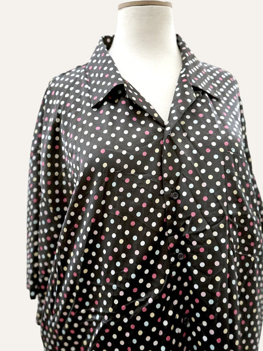Vintage Satin Polka Dot Shirt