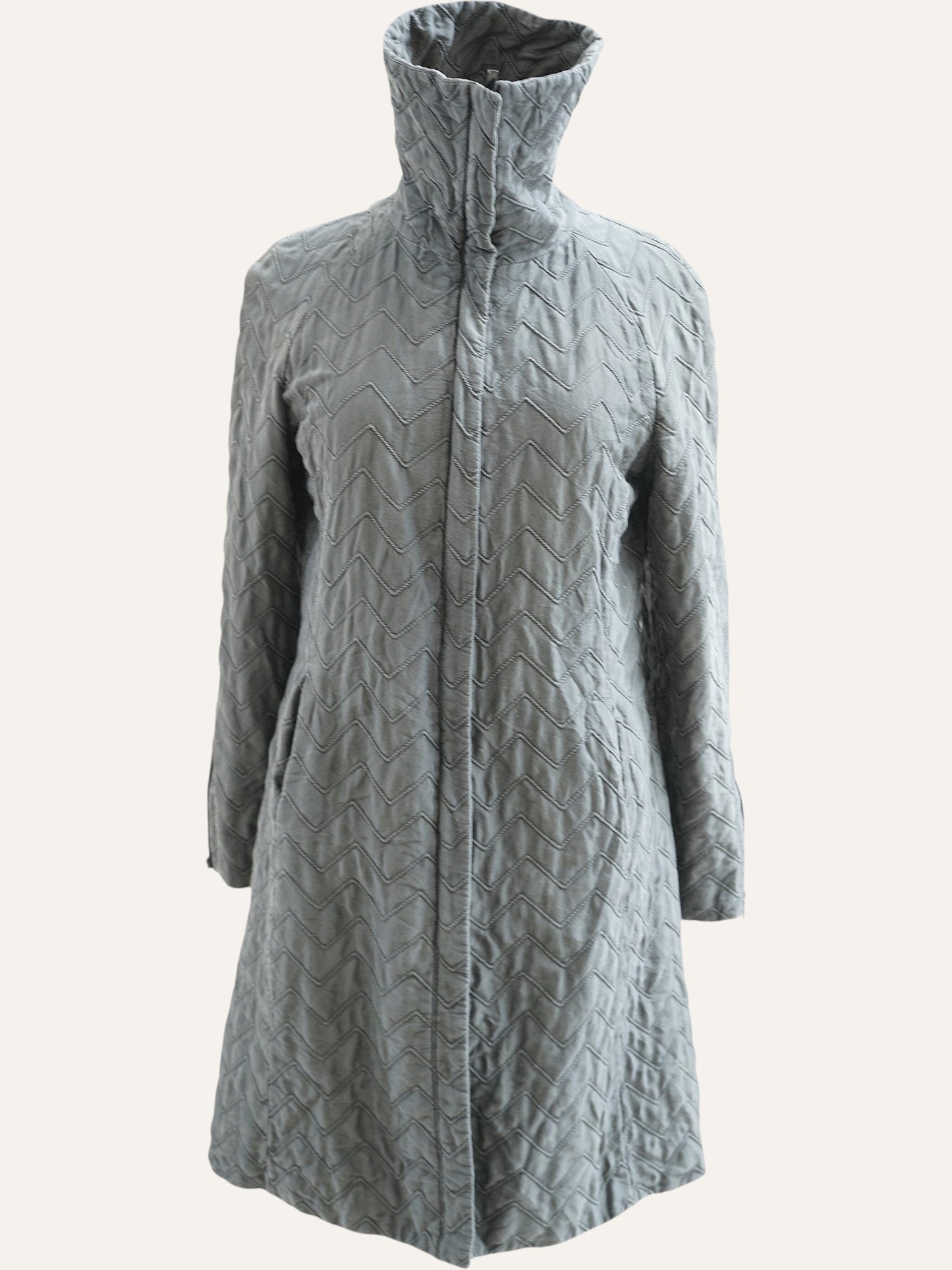 Armani Collezioni Chevron-Quilted A-Line Coat