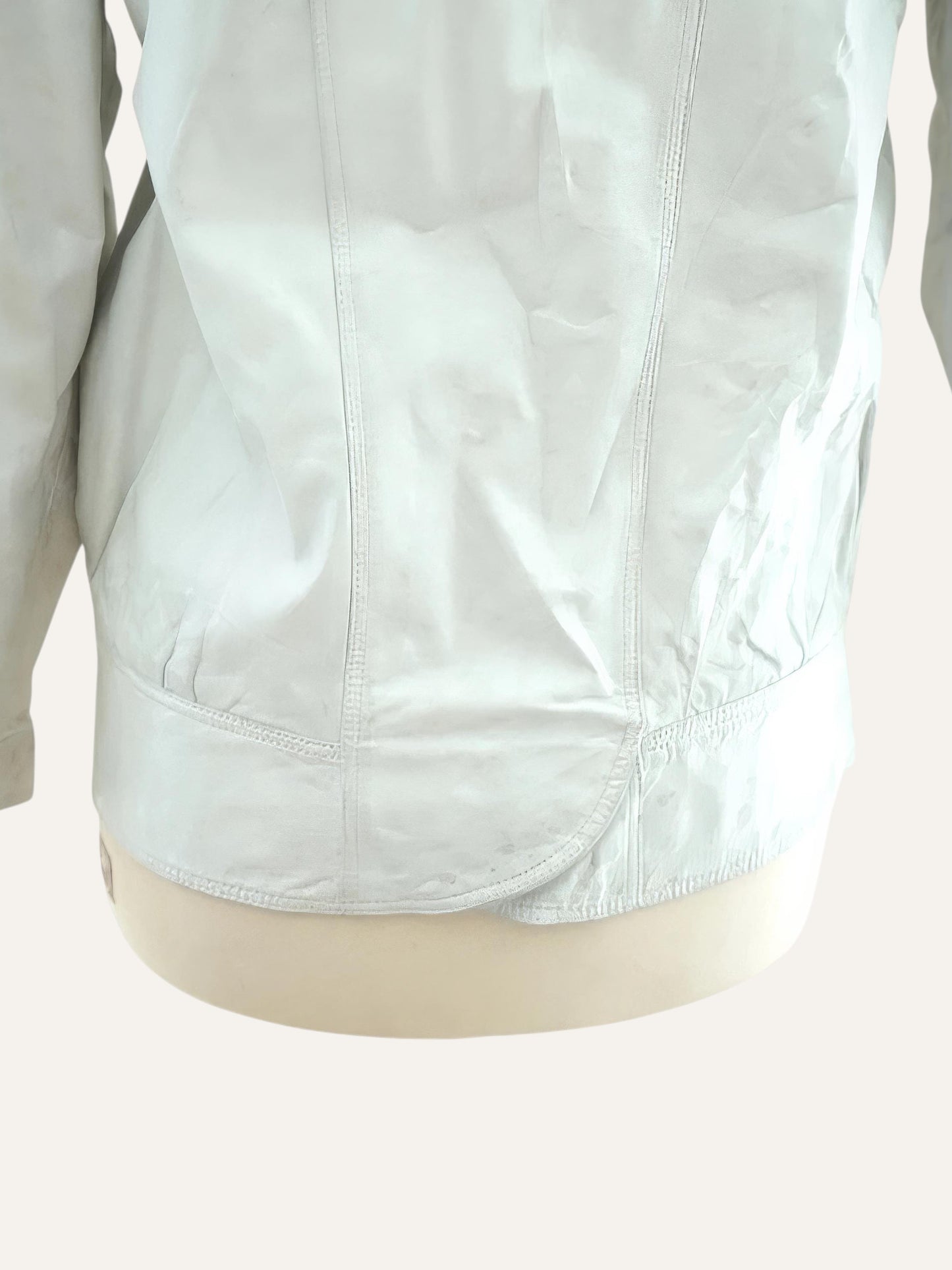 Mandarin Collar Epaulette Leather Jacket