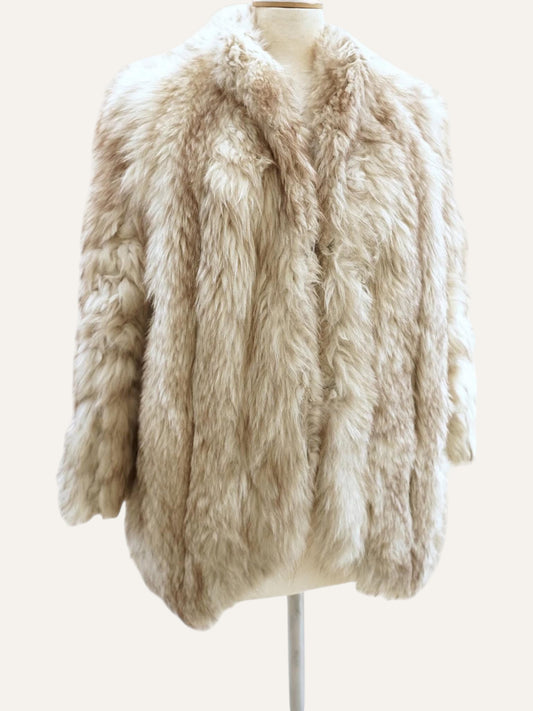 Ivory White Real Fur Coat