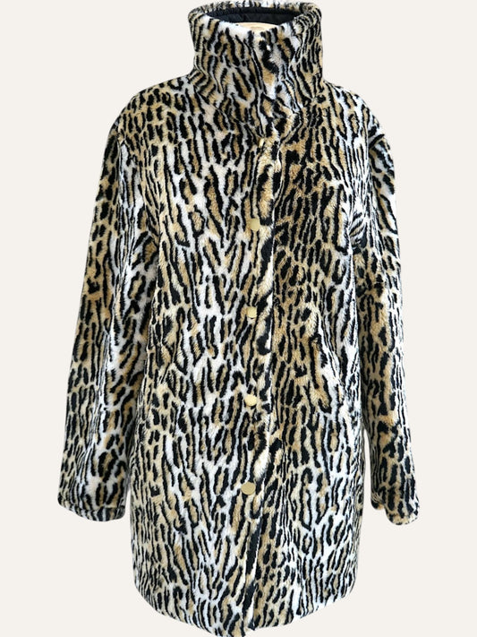 Reversible Leopard Faux Fur & Quilted Coat
