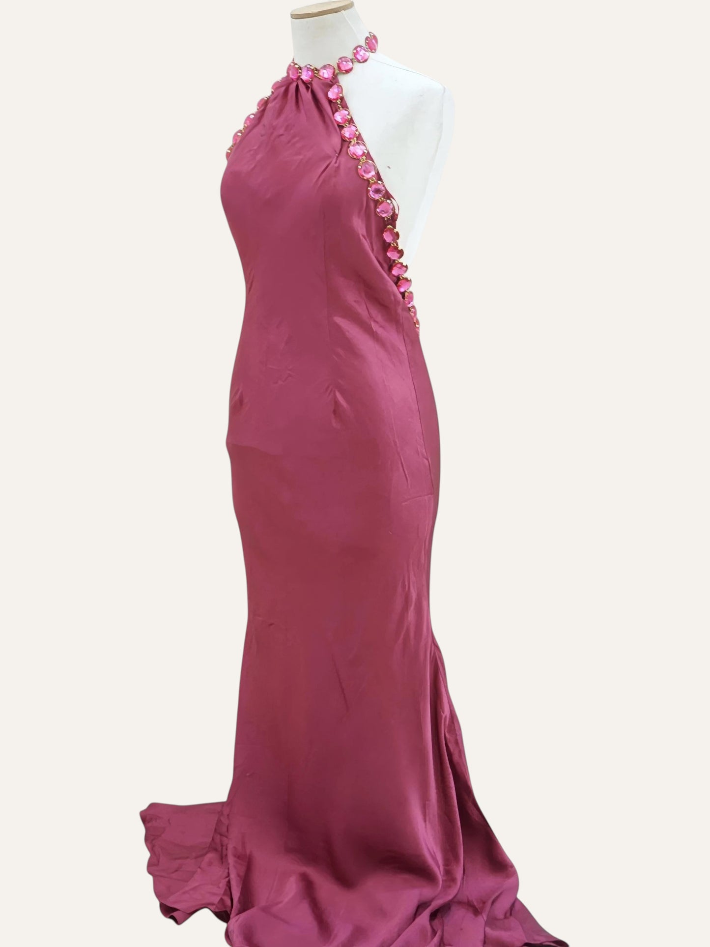 Pure Silk Halter Mermaid Gown