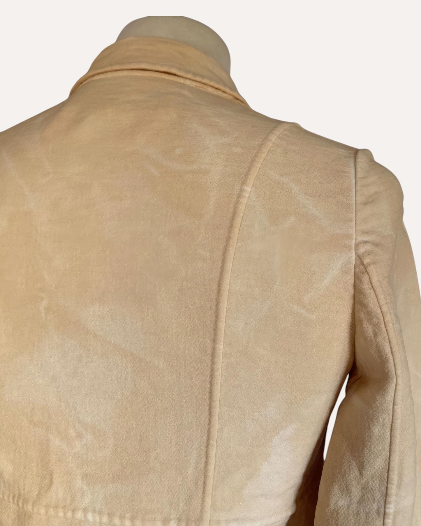 Valentino Gold V-Bar Collar Wool Cropped Jacket
