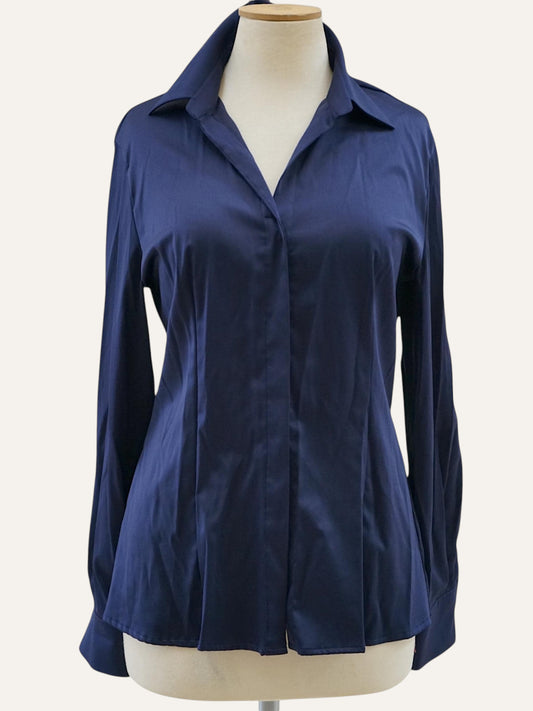 Marella La Camiceria Satin Shirt in Navy