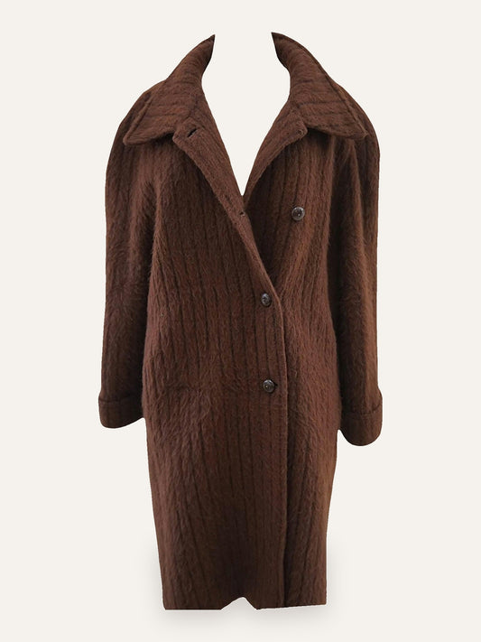 Pure Virgin Wool Bouclé Striped Coat