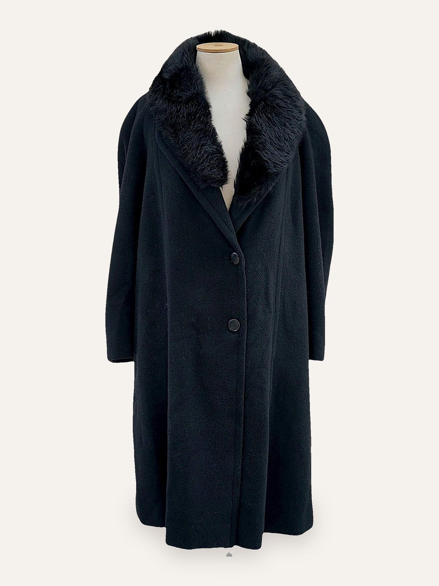 Lancetti Tessuto Wool Coat with Fur Collar