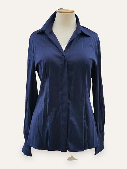 Marella La Camiceria Satin Shirt in Navy