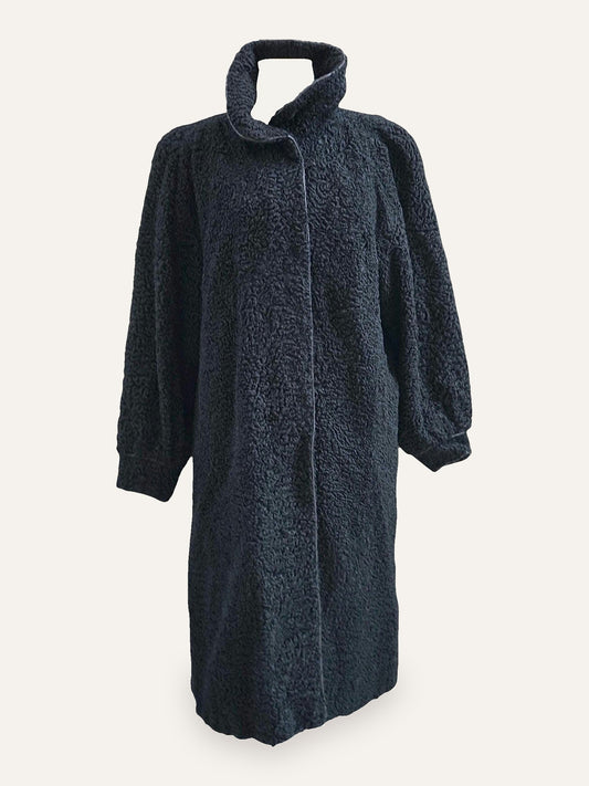 Raab & Metz Nürnberg Black Astrakhan Cocoon Coat
