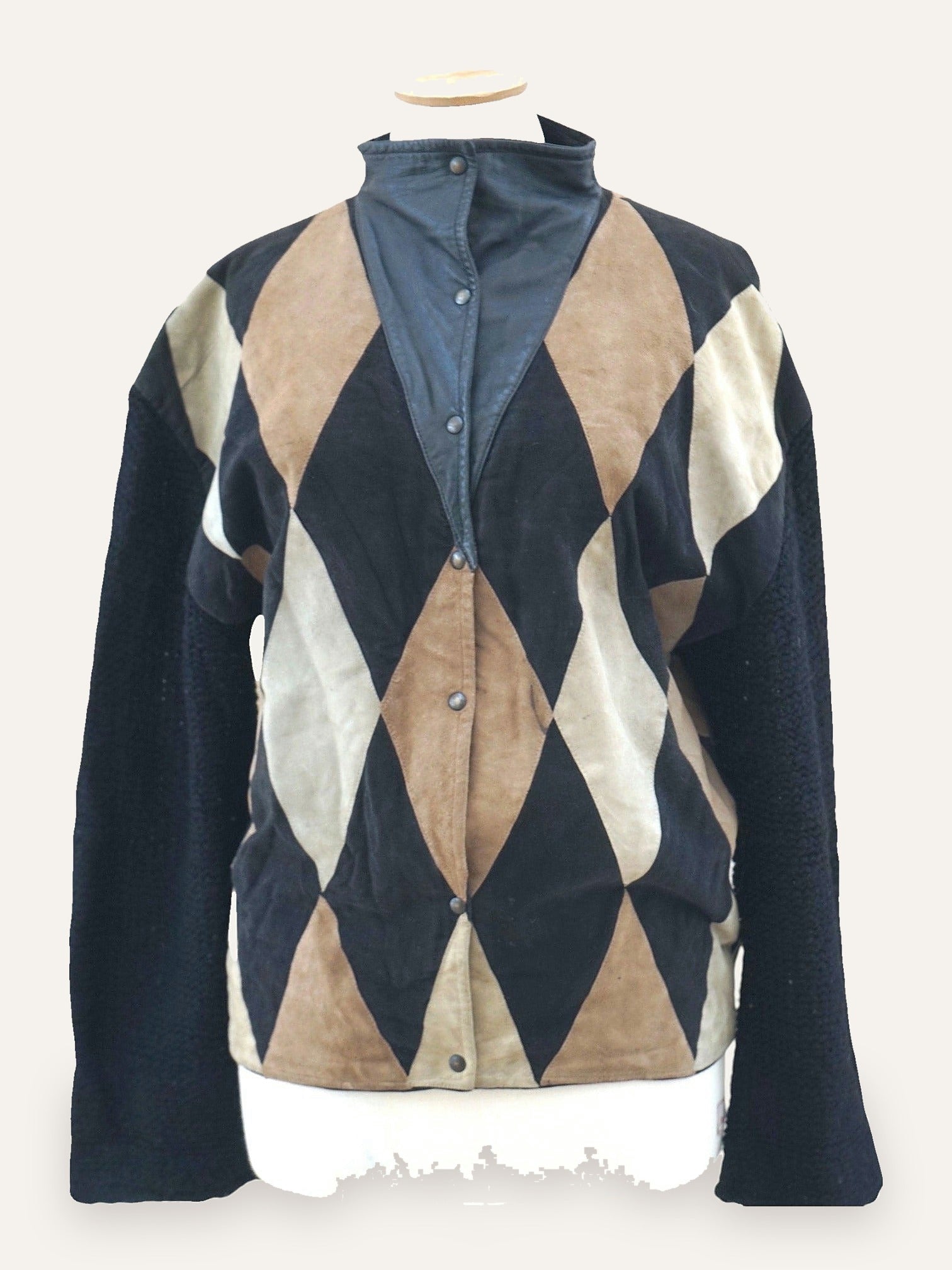 Harlequin Leather Suede Patchwork Jacket