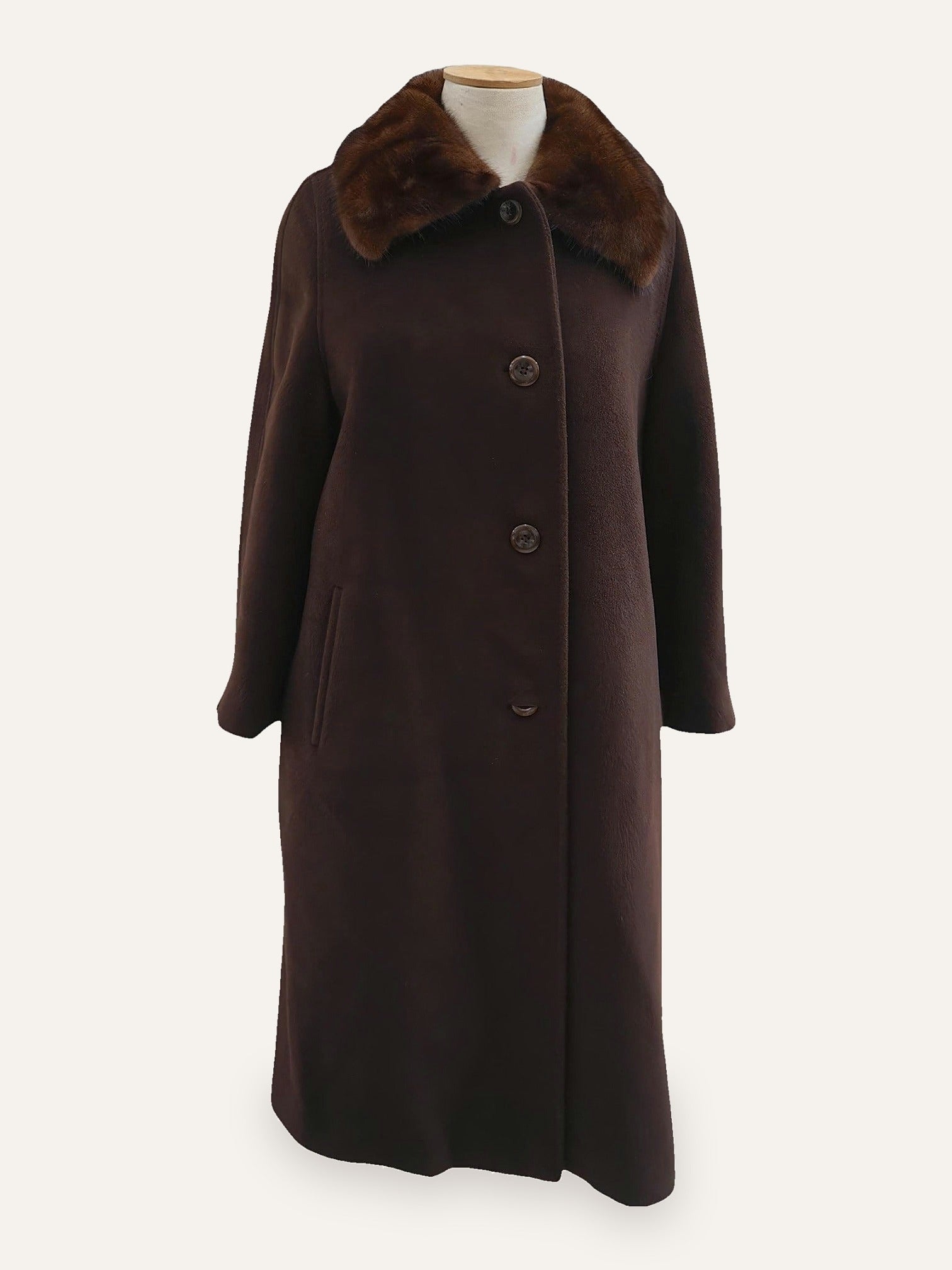 Dark Chocolate Pure Wool Long Coat