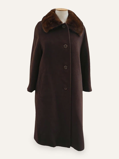 Dark Chocolate Pure Wool Long Coat