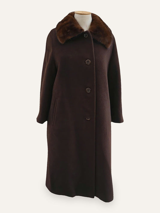 Dark Chocolate Pure Wool Long Coat