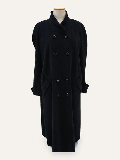 Austrian Wool Double-Breasted Cocoon Maxi Coat