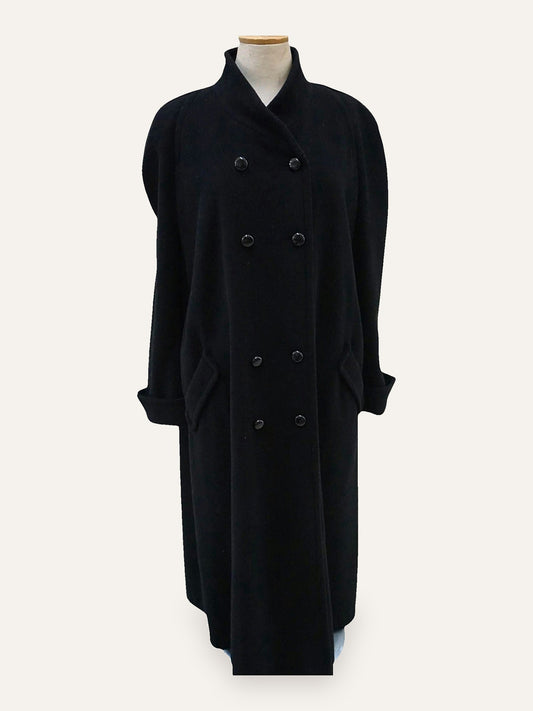 Austrian Wool Double-Breasted Cocoon Maxi Coat